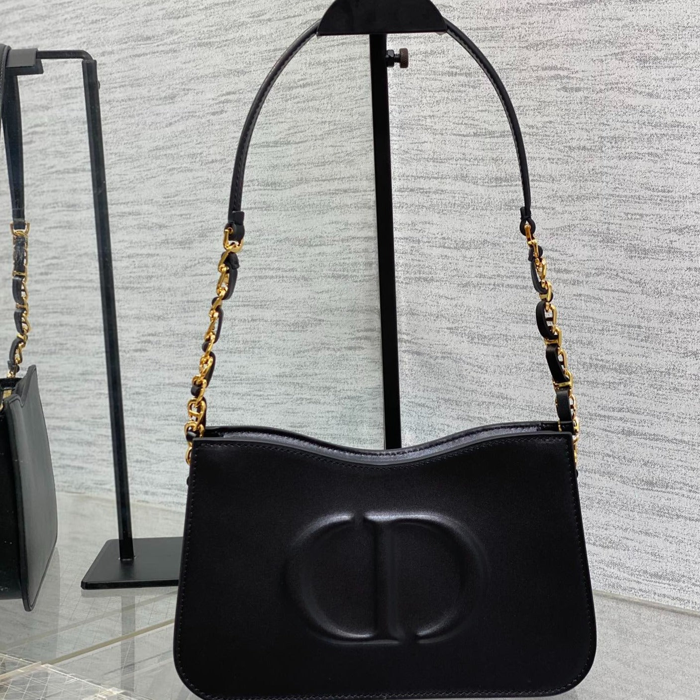 Luxury DiorHOBO SIGNATURE 23  BAG IN BLACK LAMBSKIN