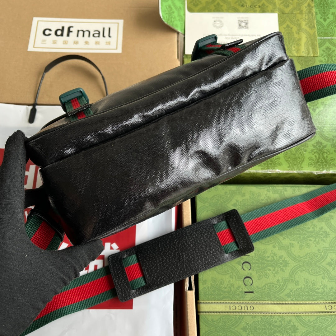 Luxury Gucci MESSENGER BAG 27 IN BLACK MONOGRAM CANVAS