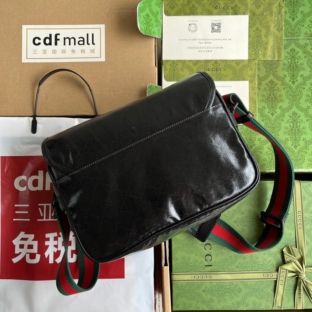 Luxury Gucci MESSENGER BAG 27 IN BLACK MONOGRAM CANVAS