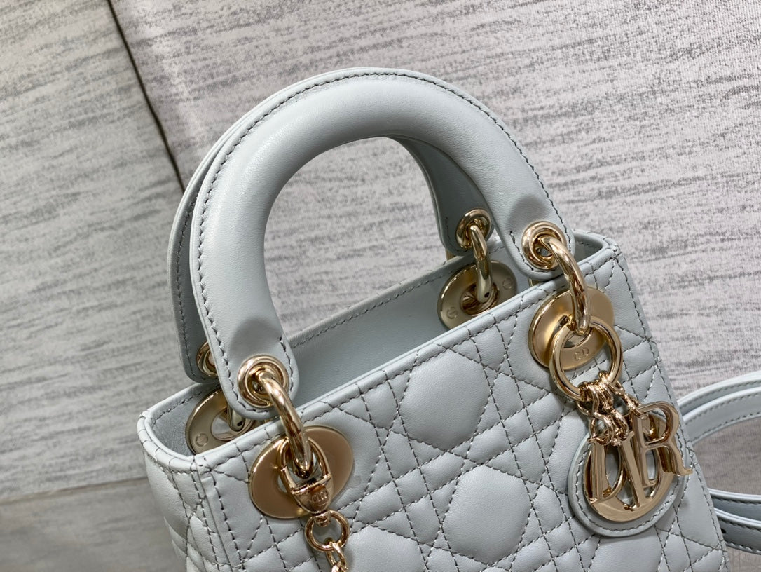 Luxury Diormini lady 17 marian blue lambskin