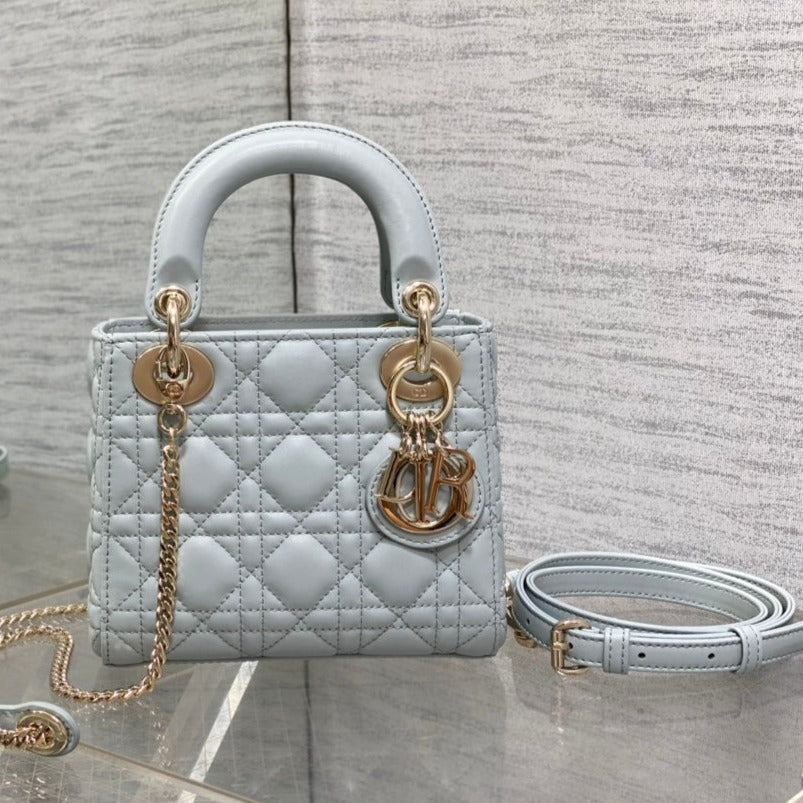 Luxury Diormini lady 17 marian blue lambskin
