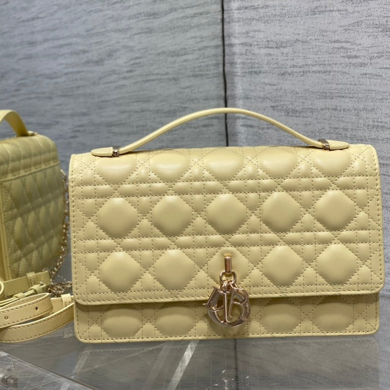 Luxury DiorMISS TOP HANDLE 24CM LIME LAMBSKIN