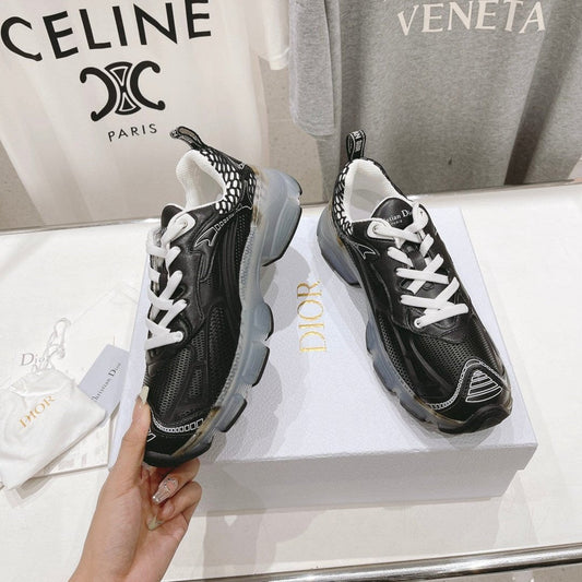 Luxury DiorVibe Sneaker Black Polyester Mesh Fabric And Lambskin