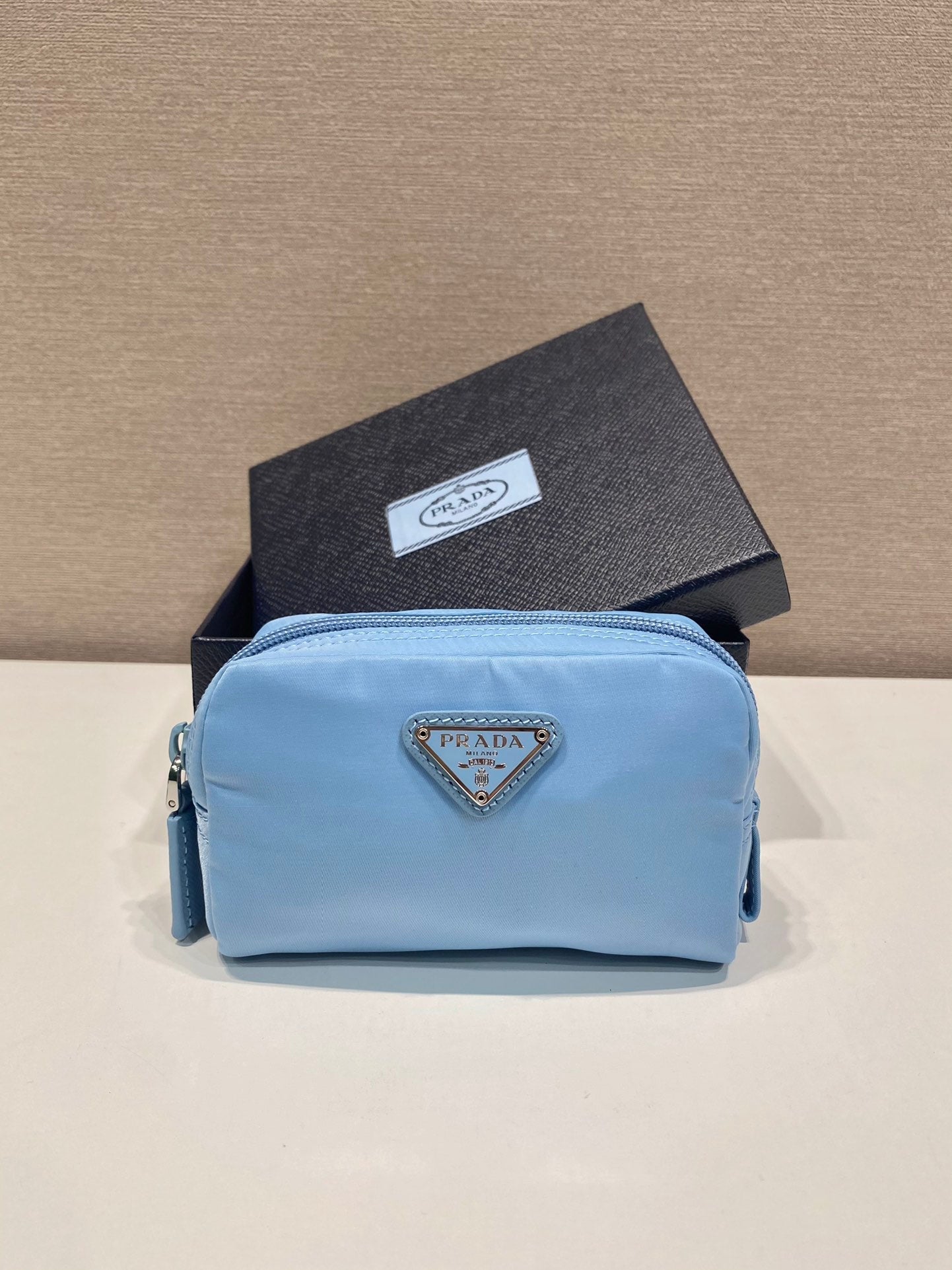 Luxury PradaCLUTCH 12 IN CERULEAN BLUE RE-NYLON