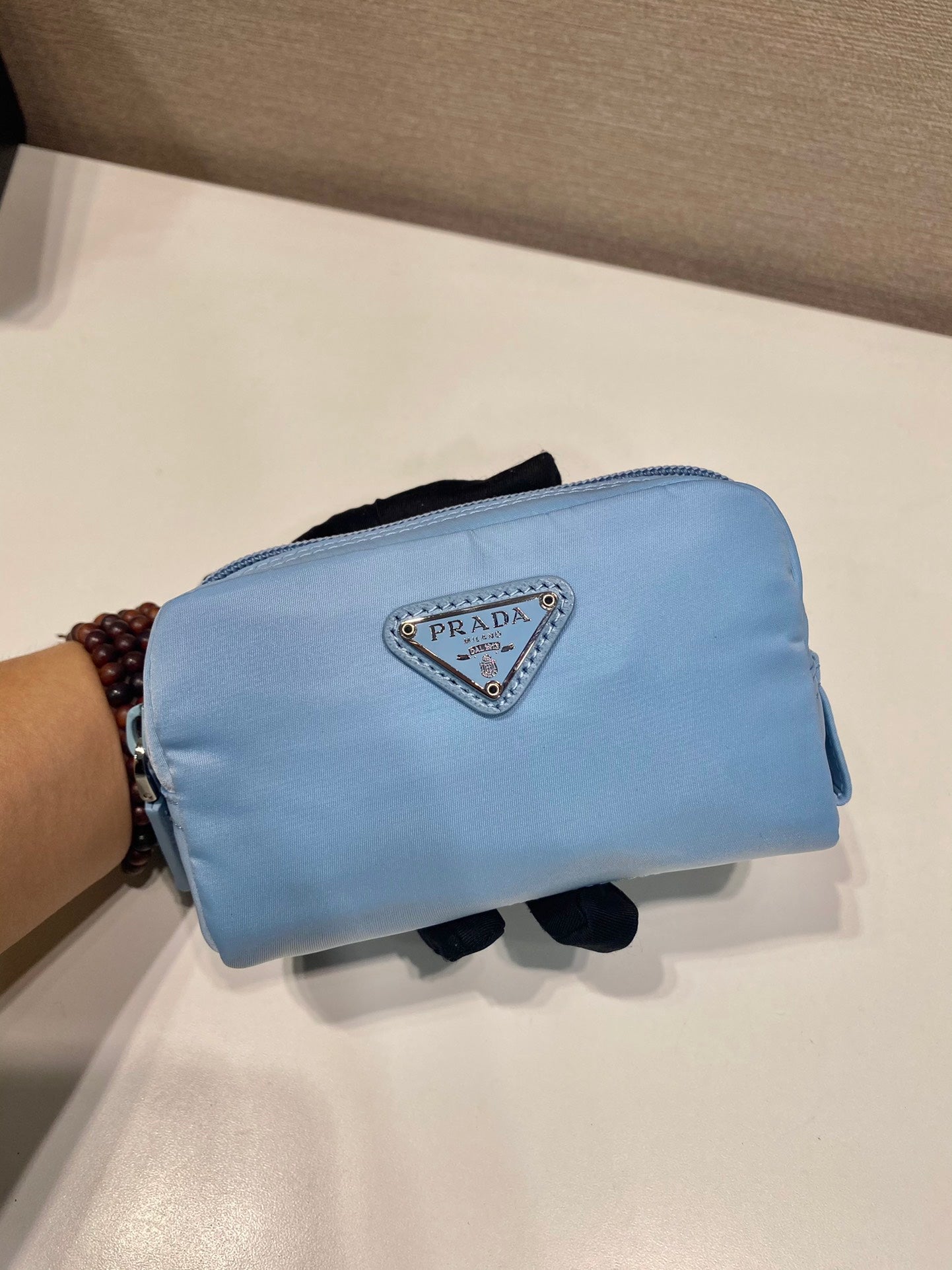 Luxury PradaCLUTCH 12 IN CERULEAN BLUE RE-NYLON