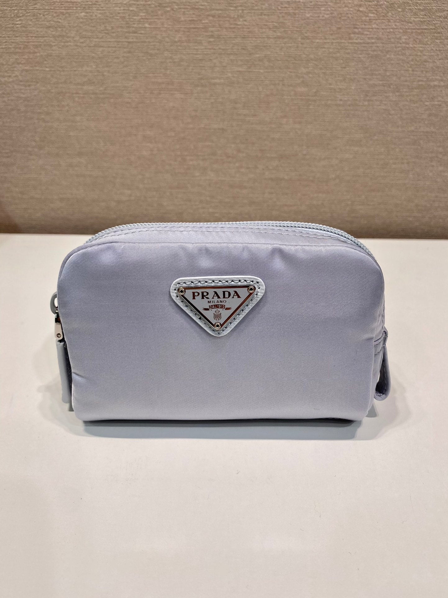 Luxury PradaCLUTCH 12 IN LIGHT GREY RE-NYLON