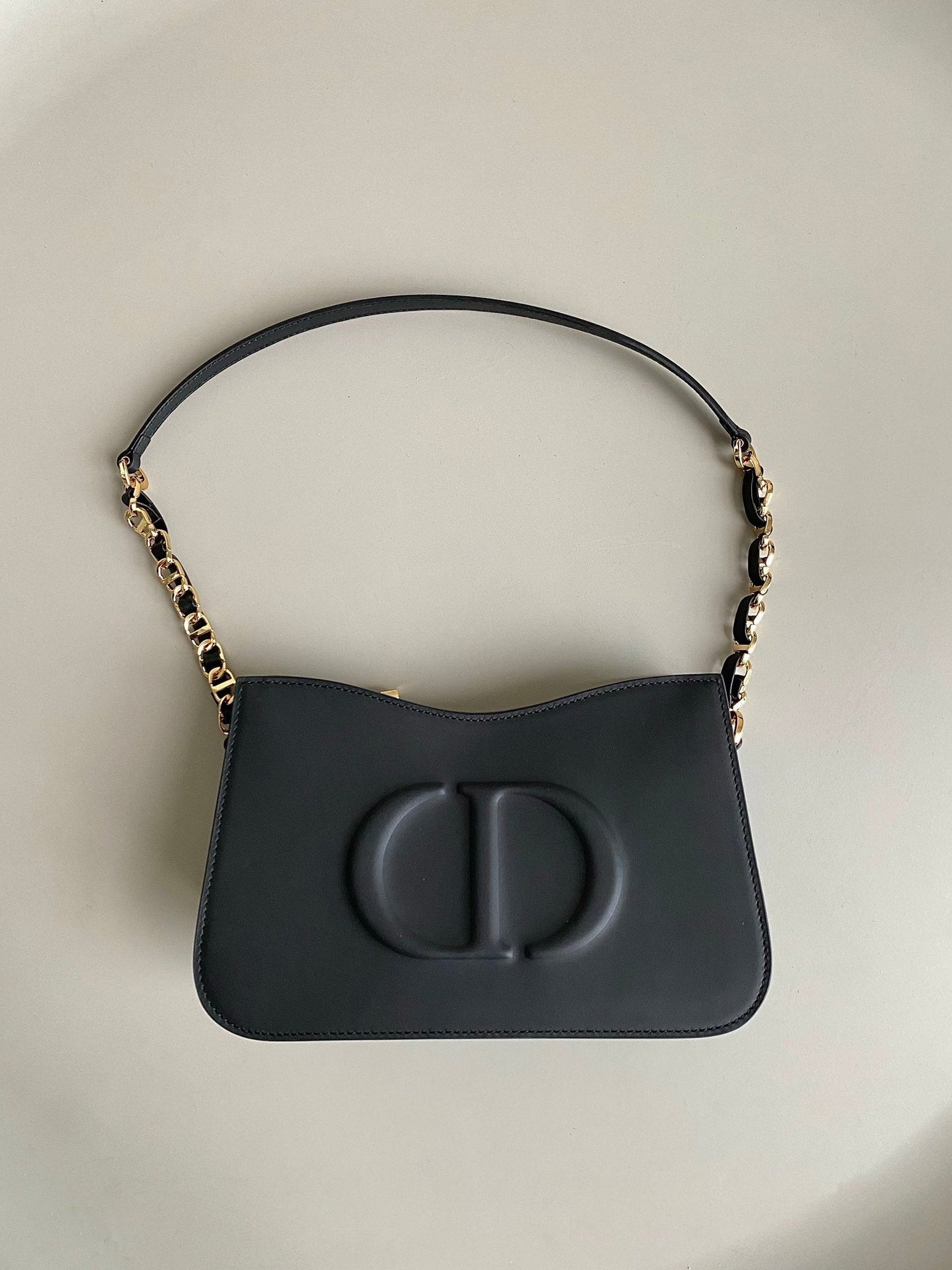 Luxury DiorMINI HOBO 23 BAG IN BLACK CALFSKIN