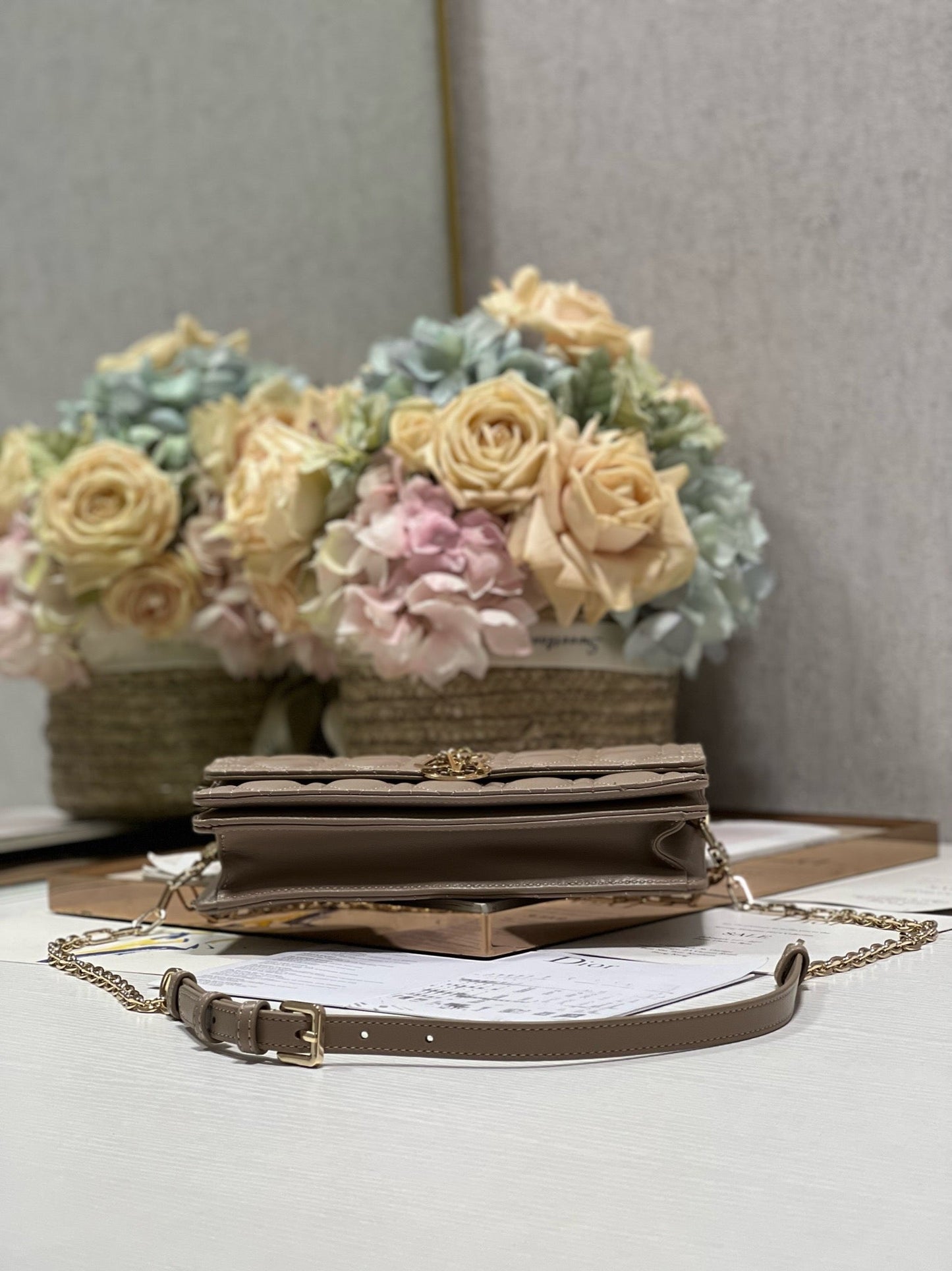 Luxury DiorMY 24 TOP HANDLE BAG DARK BROWN LAMBSKIN