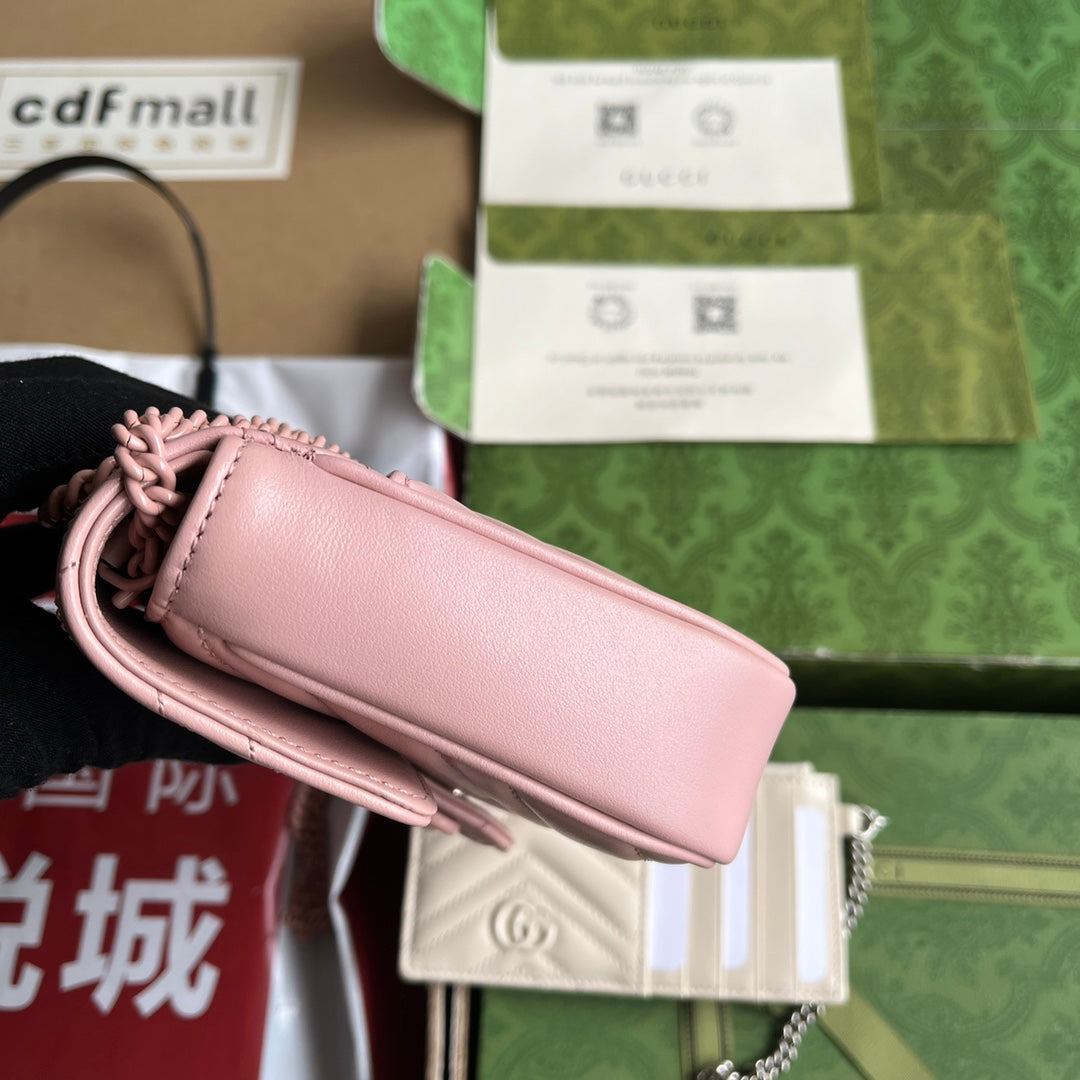 Luxury Gucci gg marmont 21cm all pink calfskin