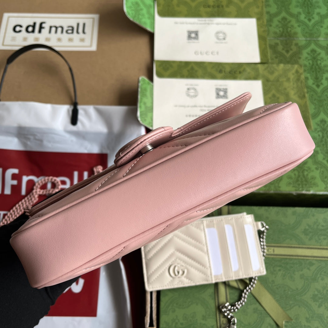 Luxury Gucci gg marmont 21cm all pink calfskin