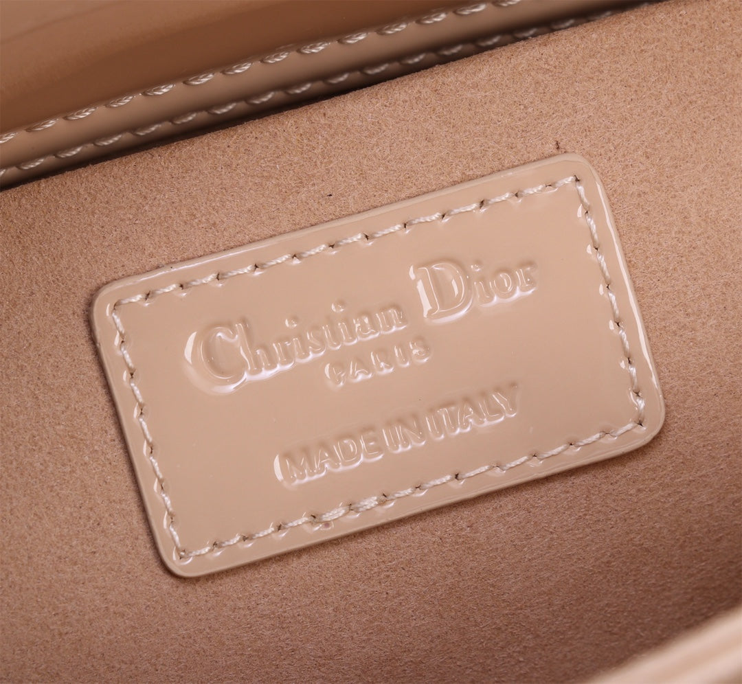 Luxury DiorSMALL LADY D-JOY 22 BEIGE LAMBSKIN