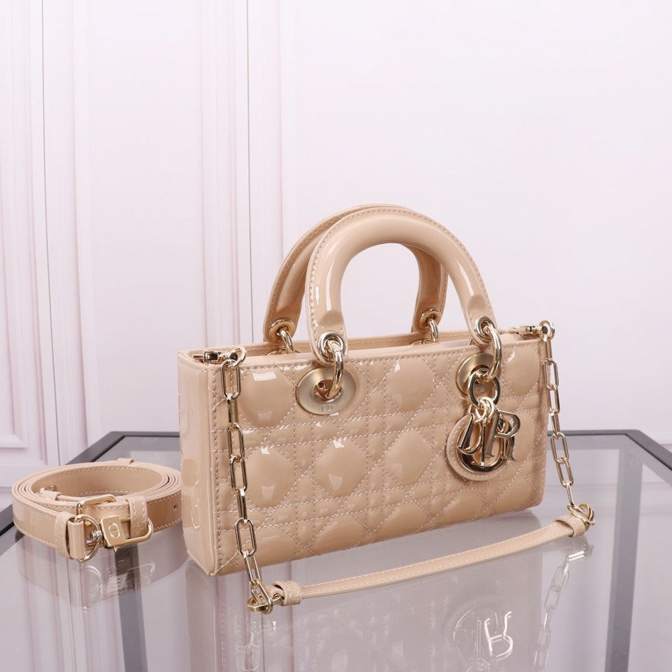 Luxury DiorSMALL LADY D-JOY 22 BEIGE LAMBSKIN
