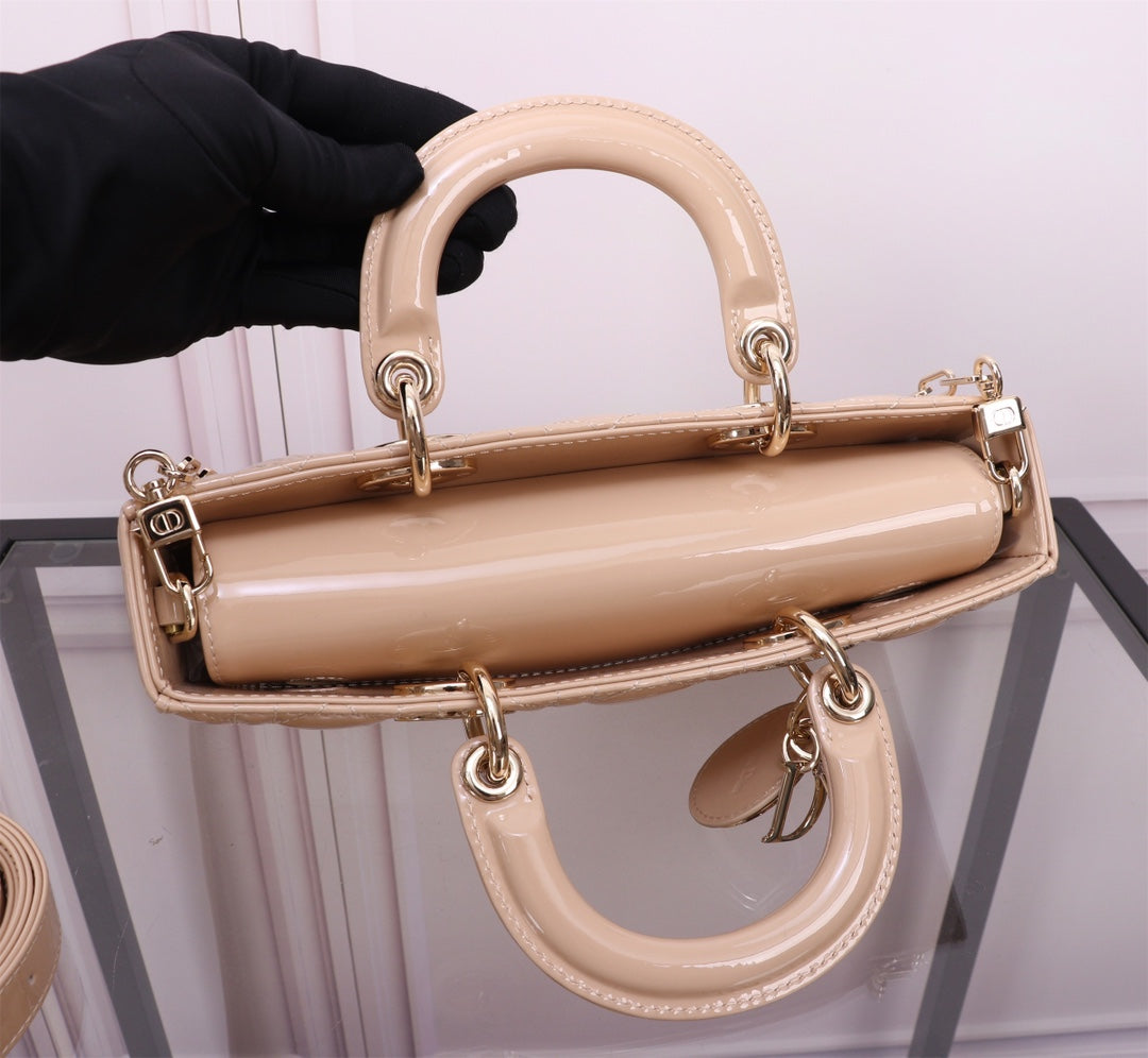 Luxury DiorMEDIUM LADY D-JOY 26 BEIGE LAMBSKIN