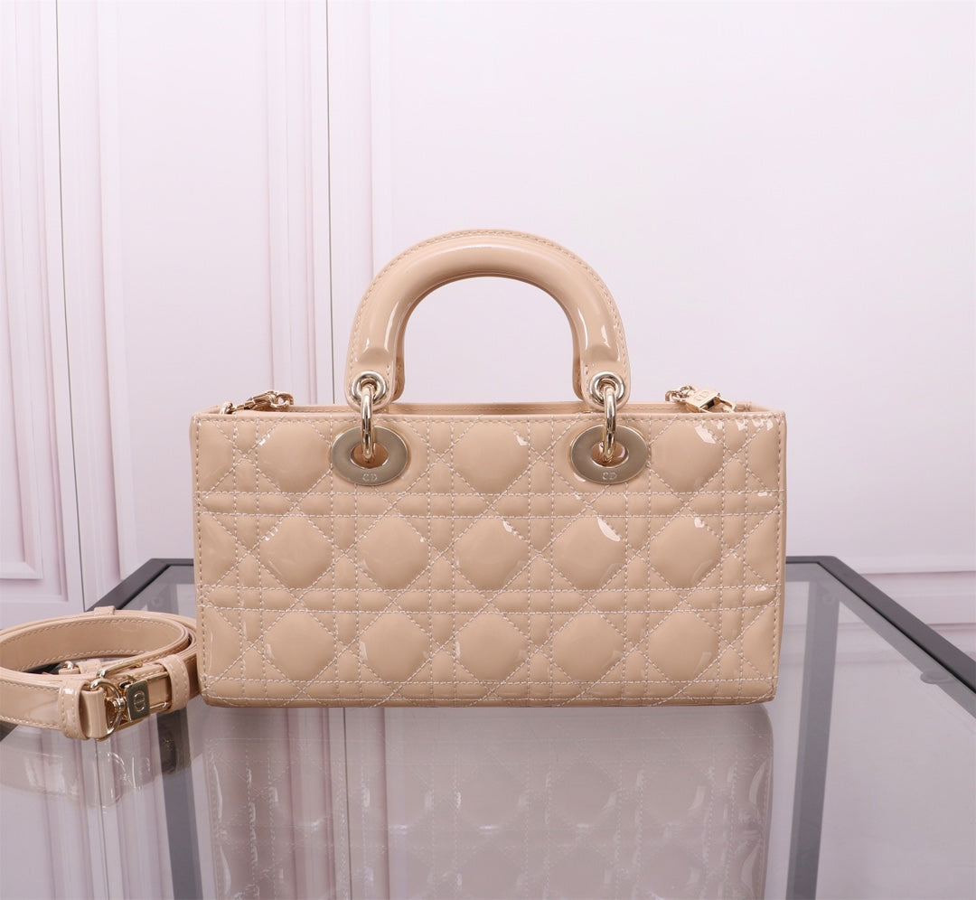 Luxury DiorMEDIUM LADY D-JOY 26 BEIGE LAMBSKIN