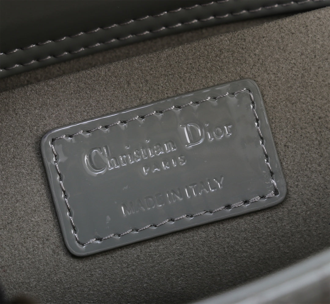 Luxury DiorSMALL LADY D-JOY 22 ROCK GRAY LAMBSKIN
