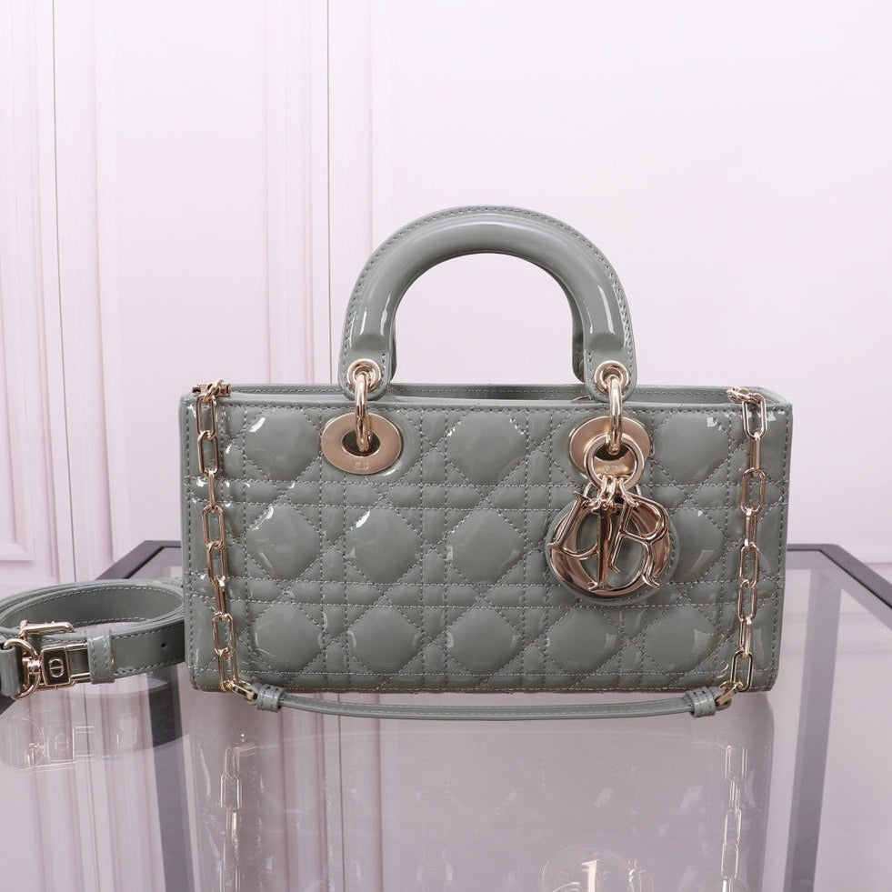 Luxury DiorMEDIUM LADY D-JOY 26 ROCK GRAY LAMBSKIN