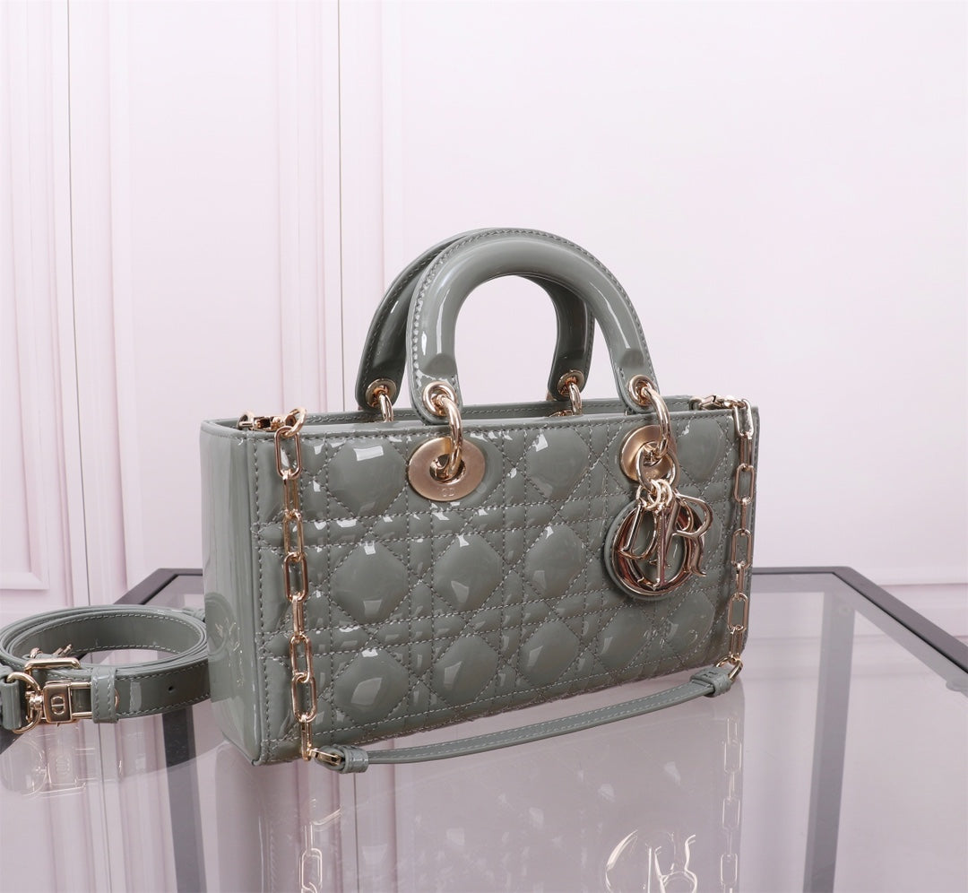 Luxury DiorMEDIUM LADY D-JOY 26 ROCK GRAY LAMBSKIN
