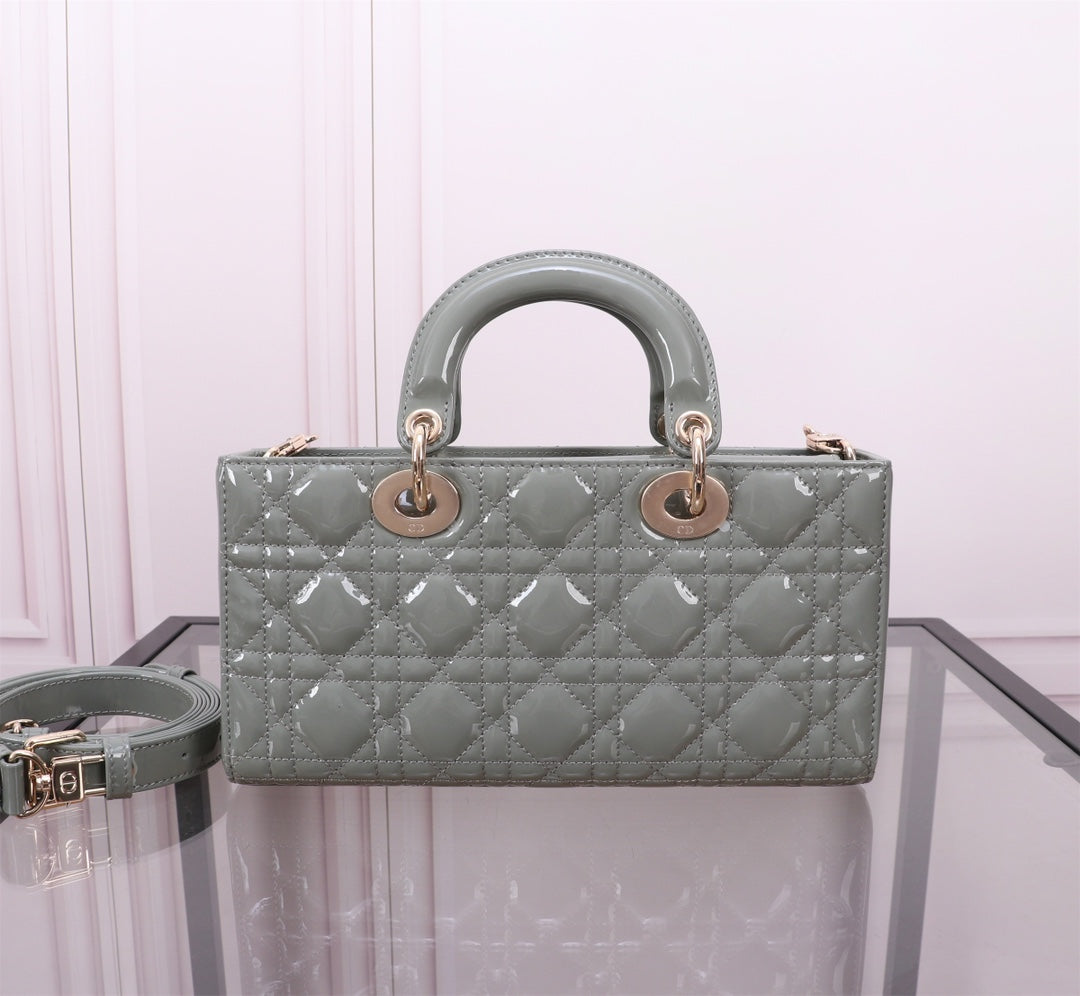 Luxury DiorMEDIUM LADY D-JOY 26 ROCK GRAY LAMBSKIN
