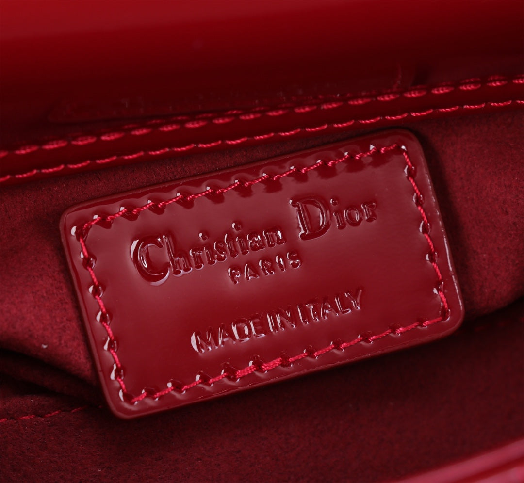 Luxury DiorMICRO LADY D-JOY 16.5 RED PATENT LAMBSKIN
