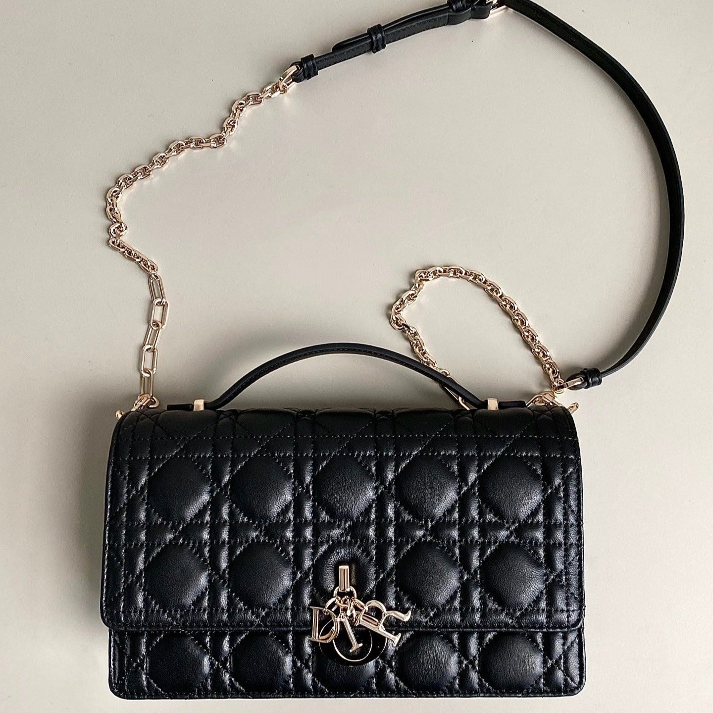 Luxury DiorMISS LADY 24 LARGE BAG IN BLACK LAMBSKIN