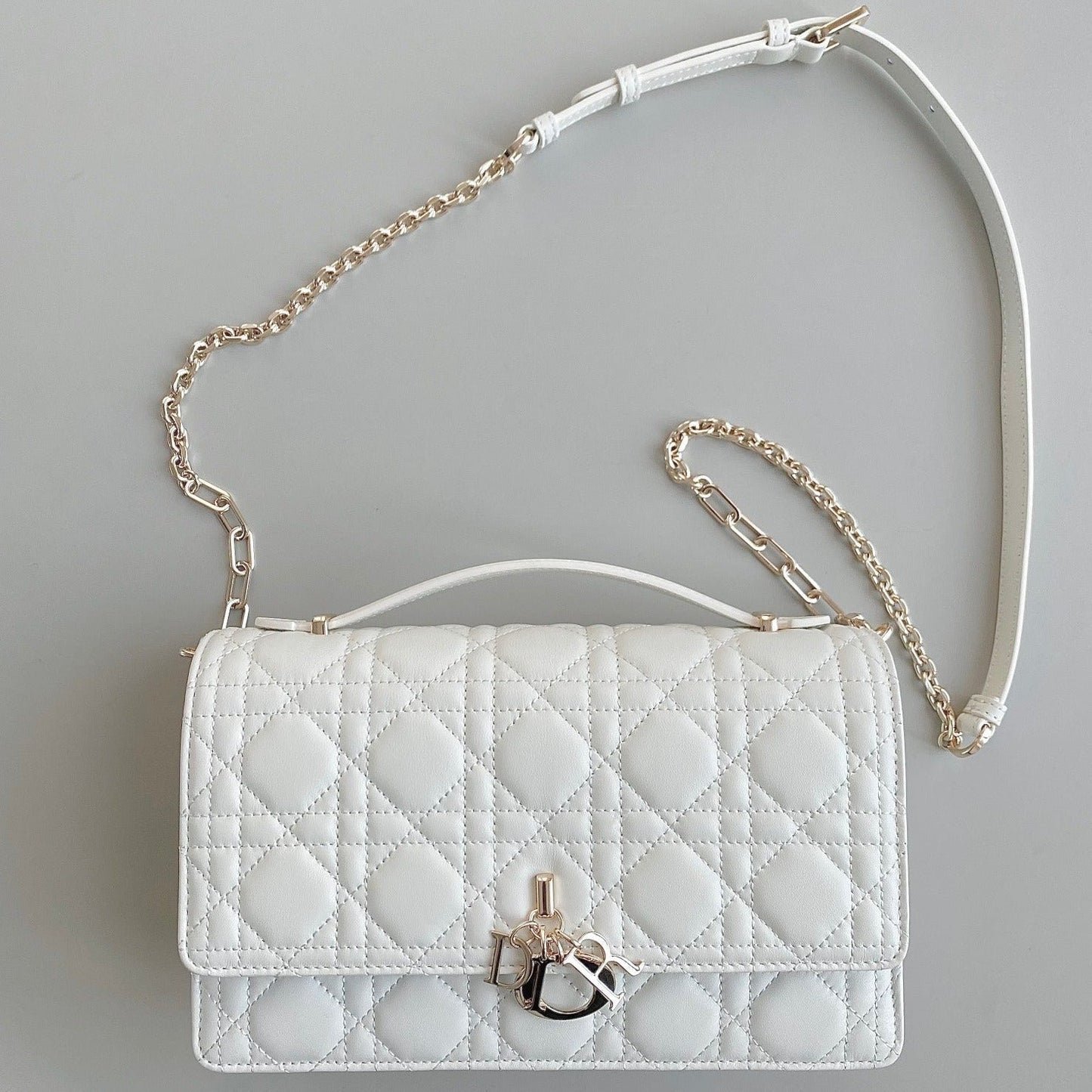 Luxury DiorMISS LADY 24 LARGE BAG IN WHITE LAMBSKIN
