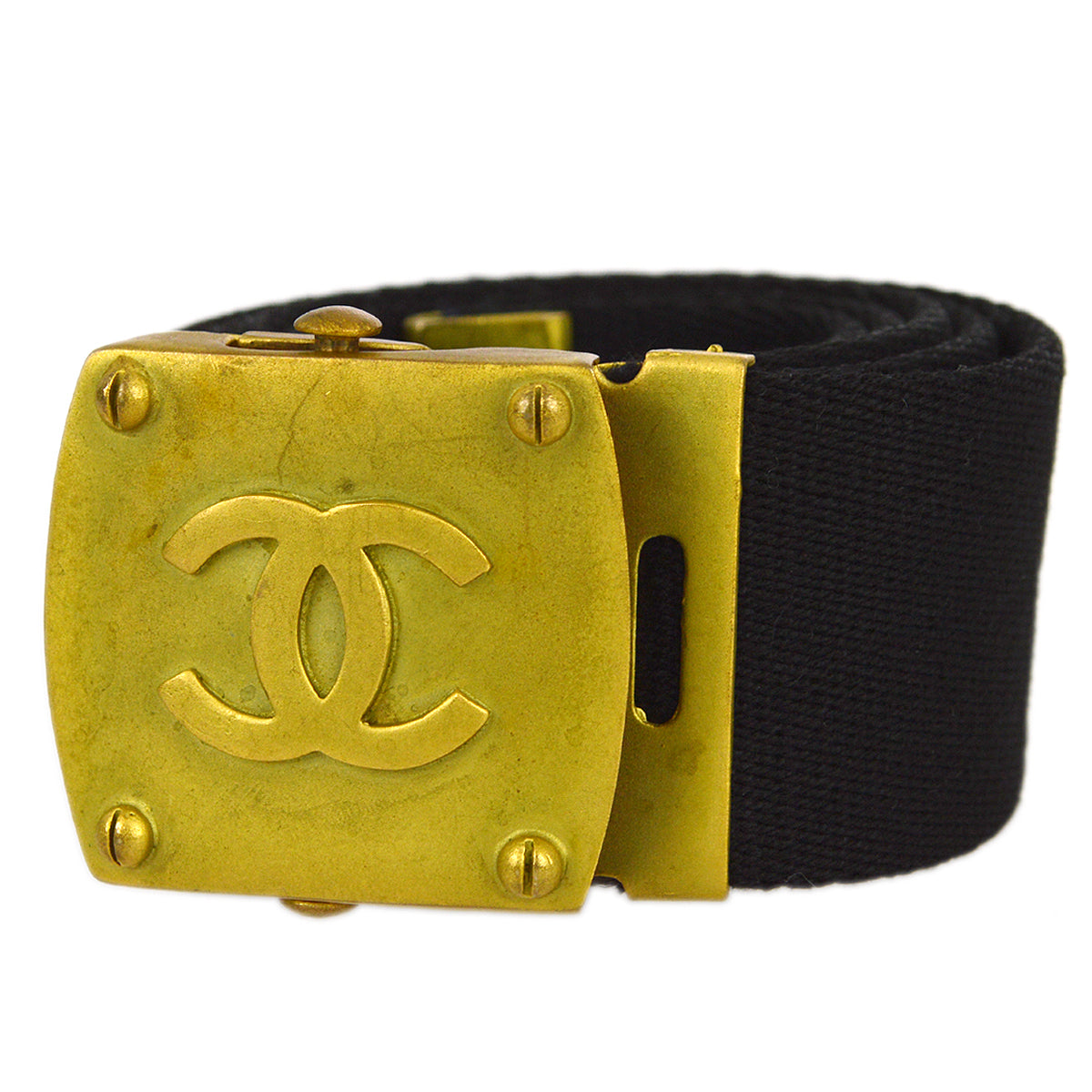 Luxury Chanel Black GI Belt 94A #75/30 Small New