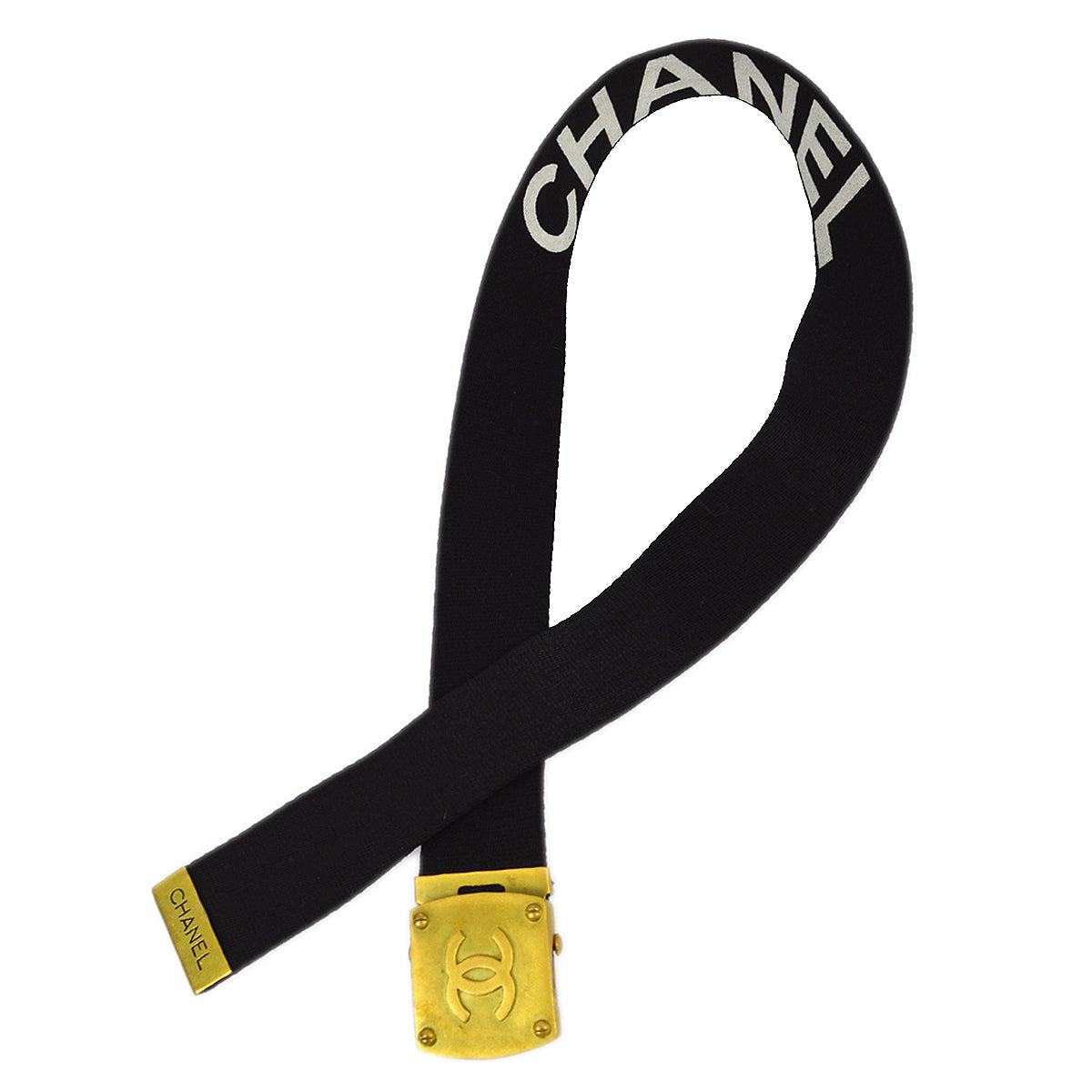 Luxury Chanel Black GI Belt 94A #75/30 Small New
