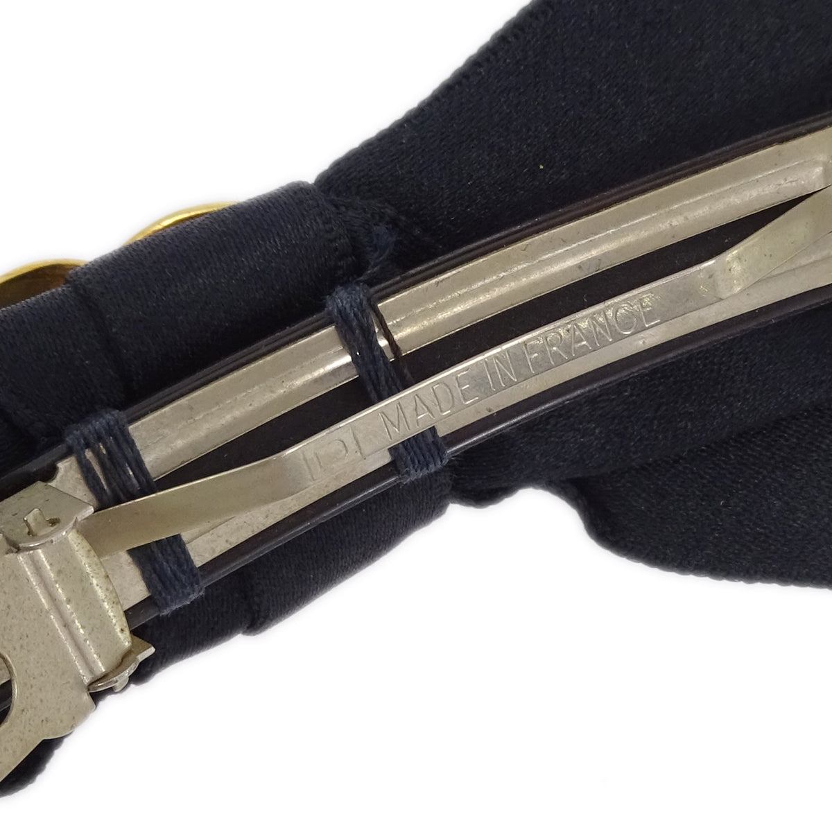 Luxury Chanel Bow Hair Barrette Black Satin