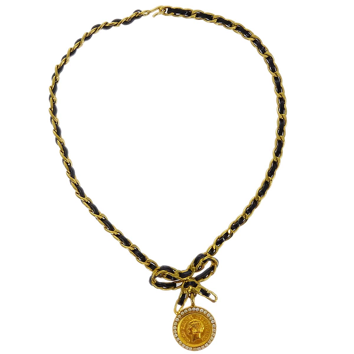 Luxury Chanel 1996 Crystal & Gold Medallion Choker