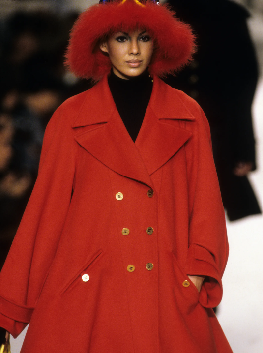 Luxury Chanel Fall 1994 runway cashmere double-breasted coat #38