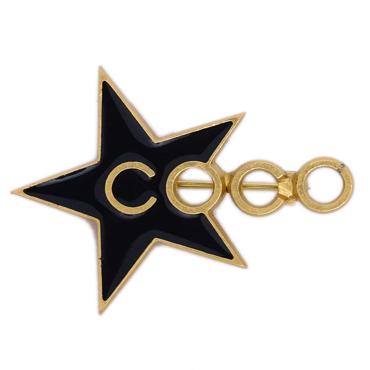 Luxury Chanel Star COCO Brooch Pin Black 01P