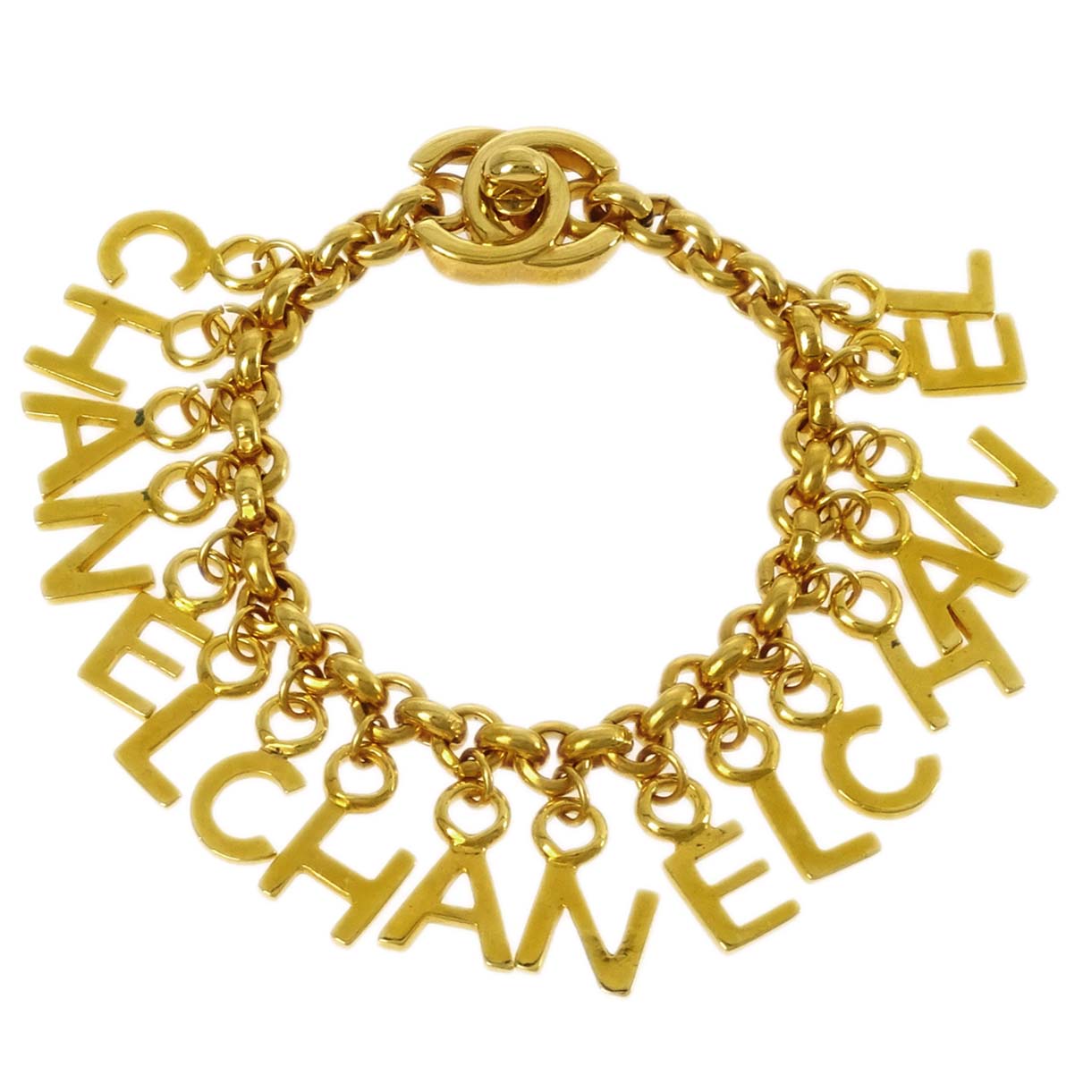 Luxury Chanel Turnlock Gold Chain Bracelet 96P