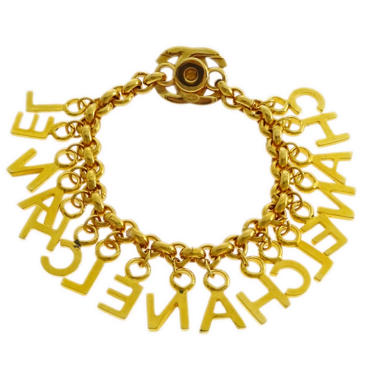 Luxury Chanel Turnlock Gold Chain Bracelet 96P