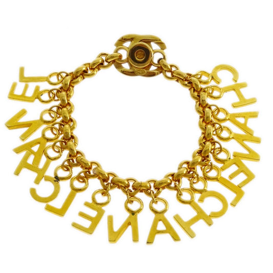 Luxury Chanel Turnlock Gold Chain Bracelet 96P