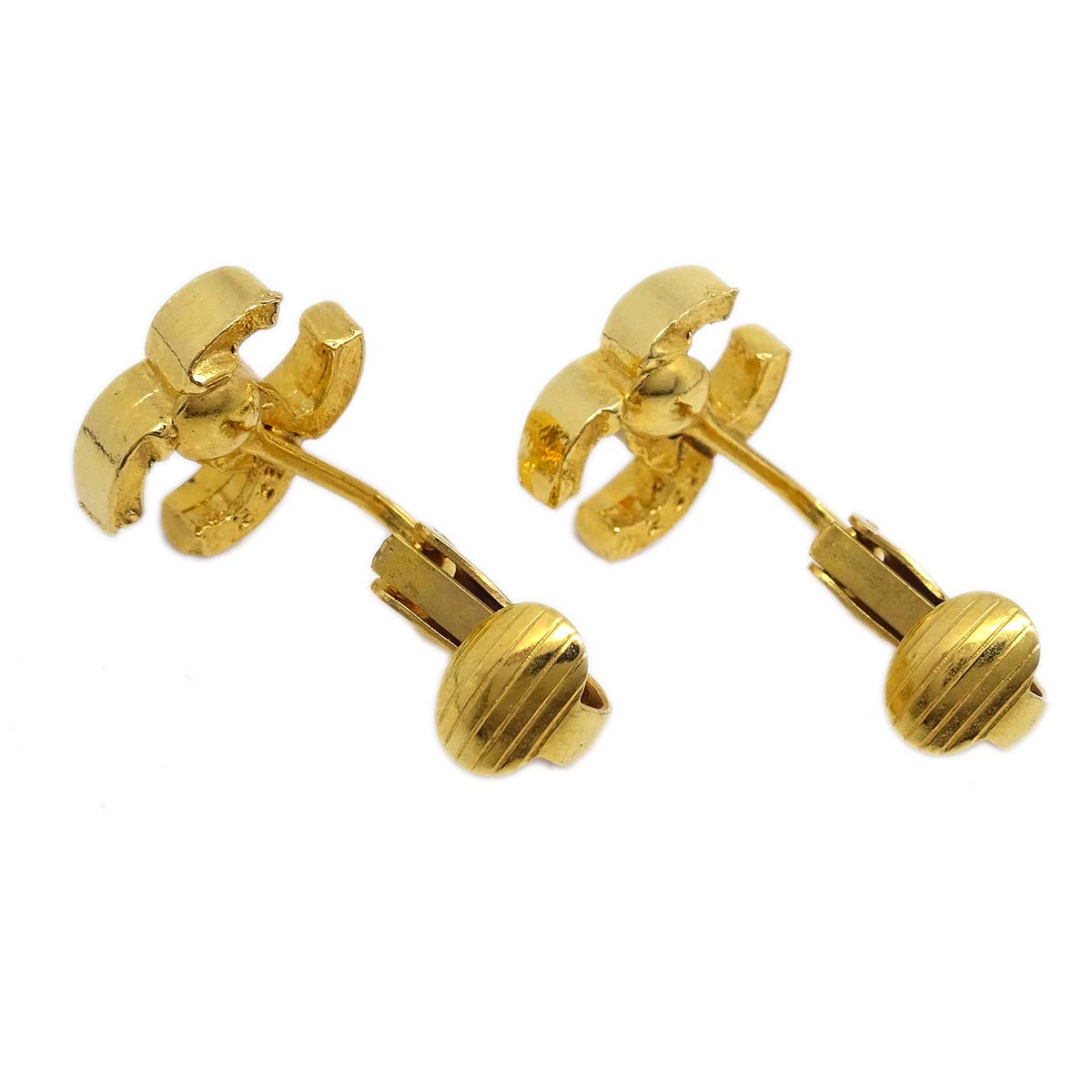 Luxury Chanel Mini CC Earrings Clip-On Gold 233