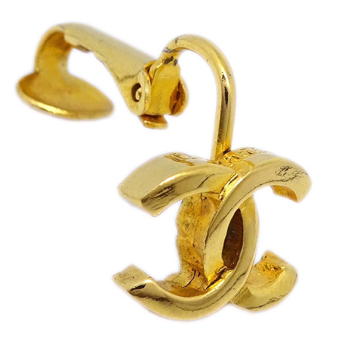 Luxury Chanel Mini CC Earrings Clip-On Gold 233
