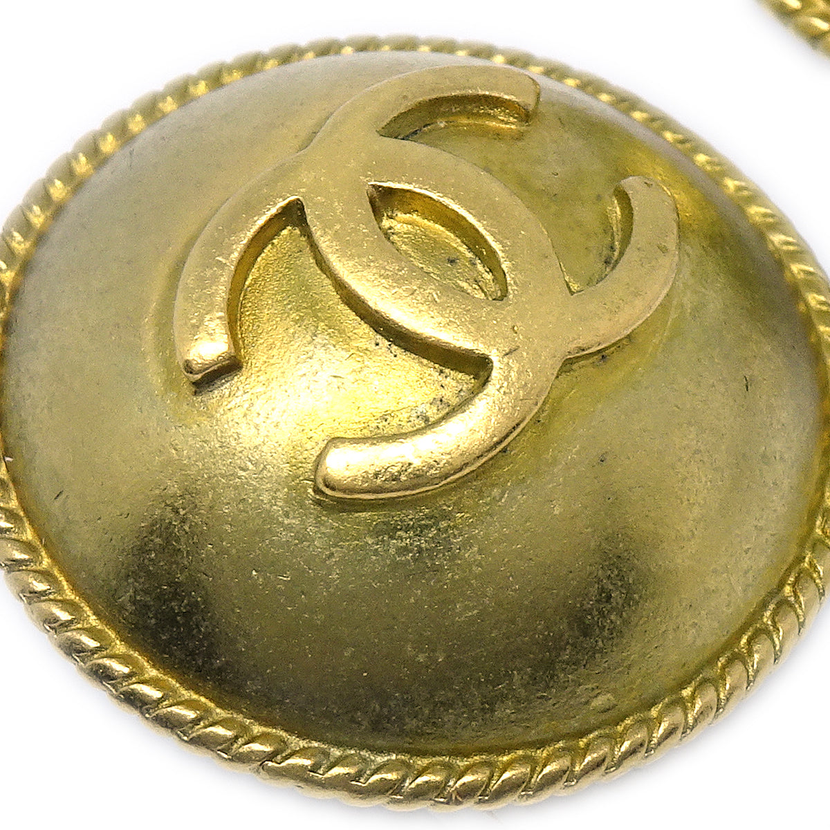 Luxury Chanel Button Earrings Gold Clip-On 94A