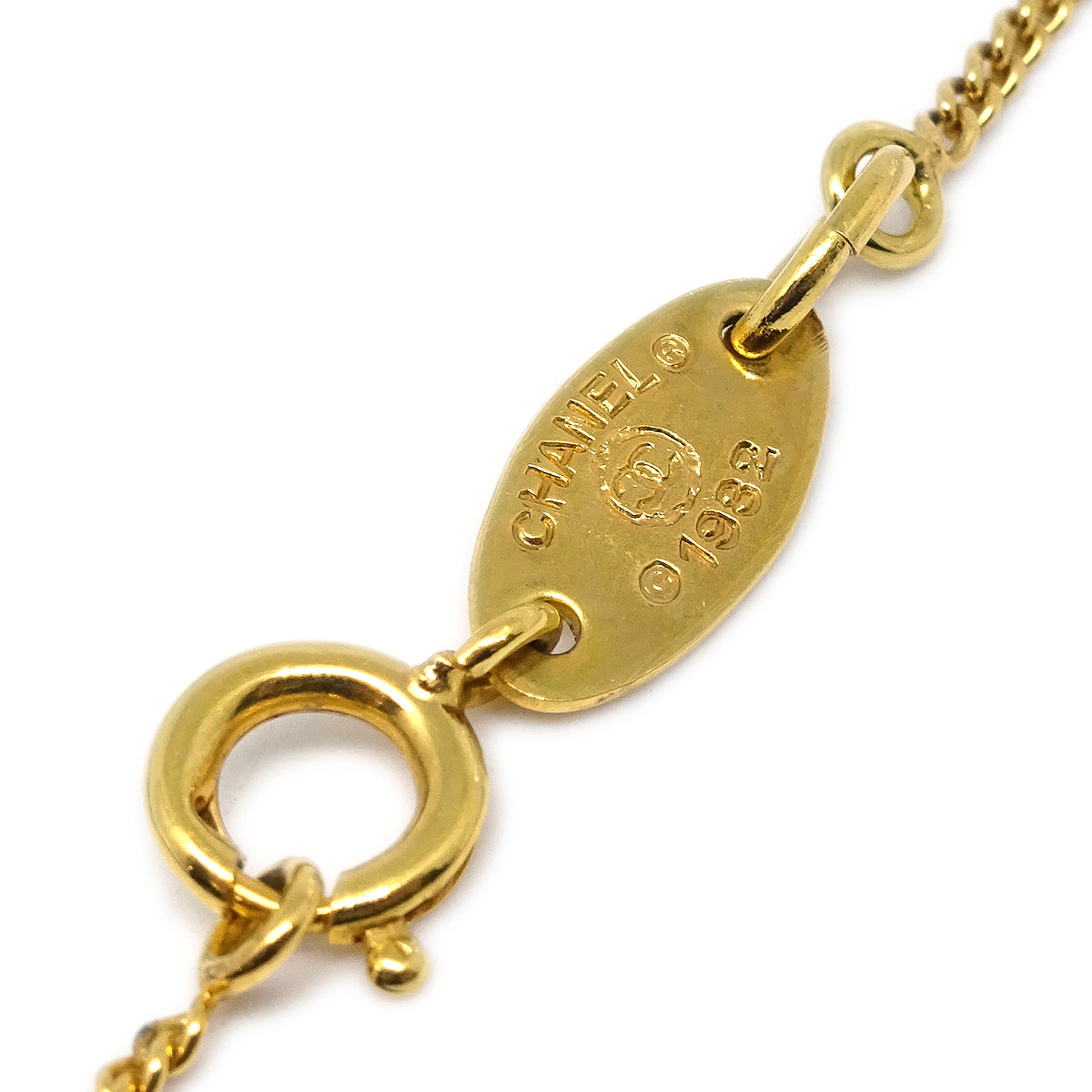 Luxury Chanel Mini CC Chain Pendant Necklace Gold 1982