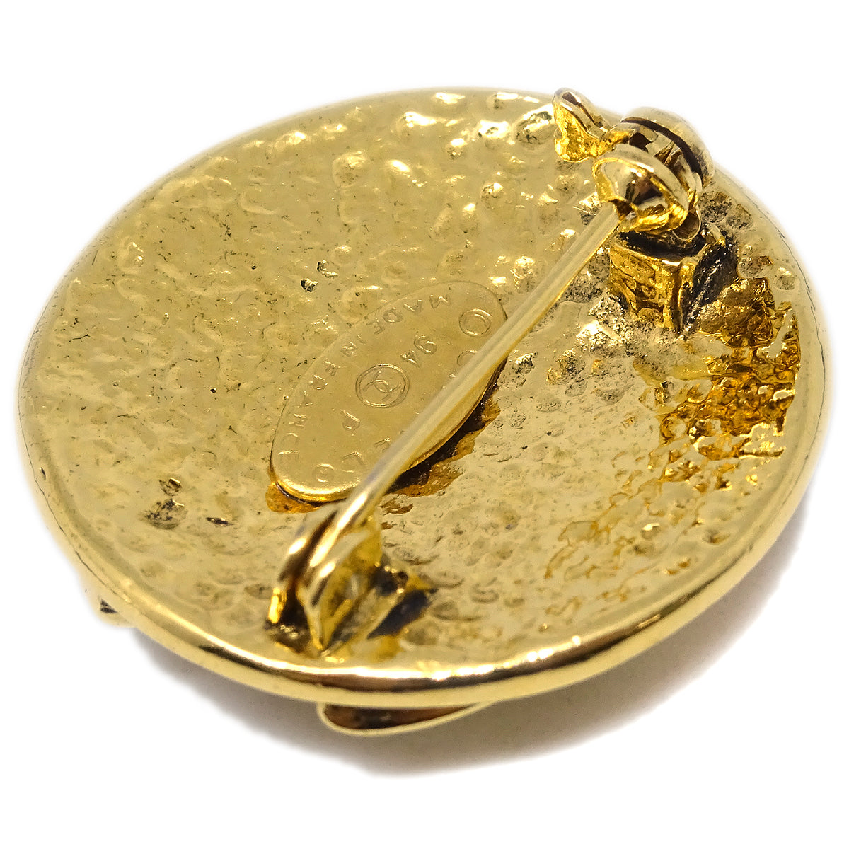Luxury Chanel Medallion Brooch Pin Gold 94P