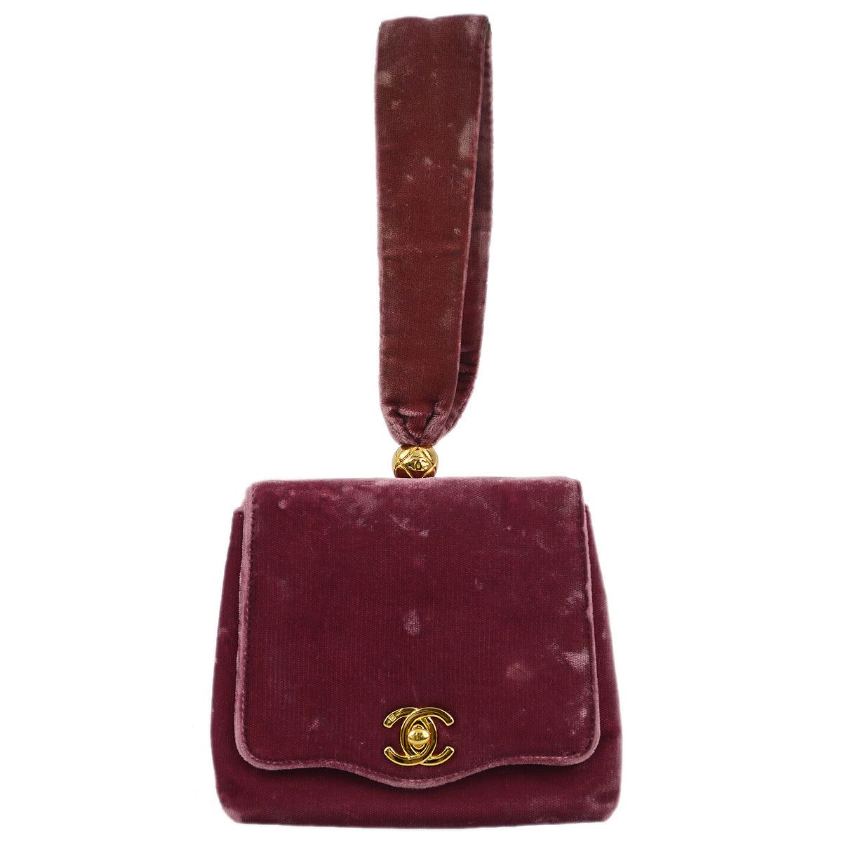 Luxury Chanel 1994-1996 Pink Velvet Evening Bag