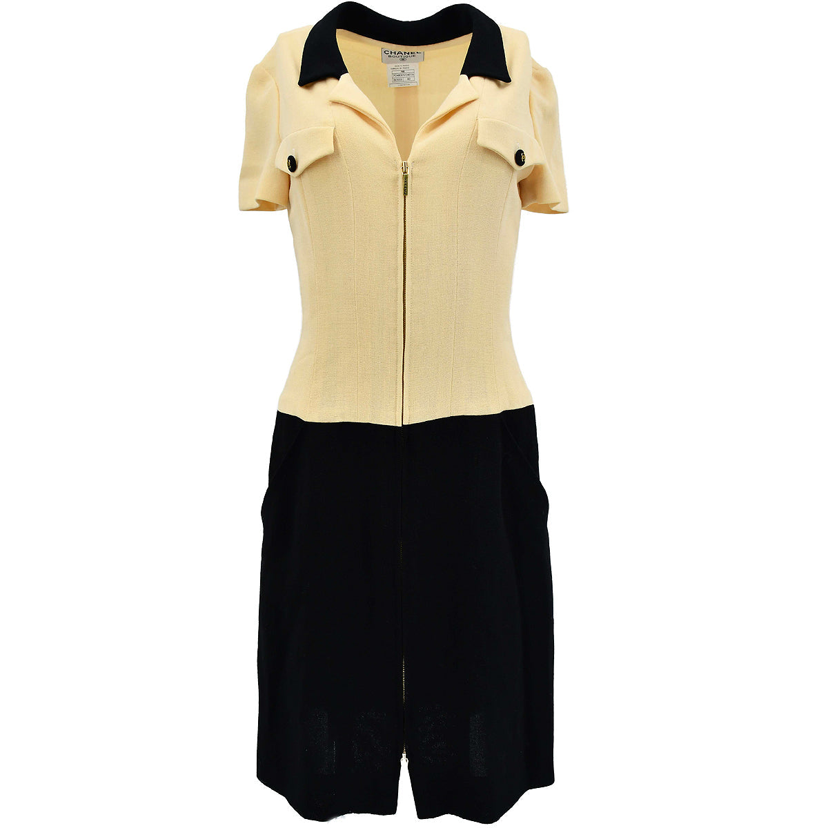 Luxury Chanel Dress Ivory Black P95 #40