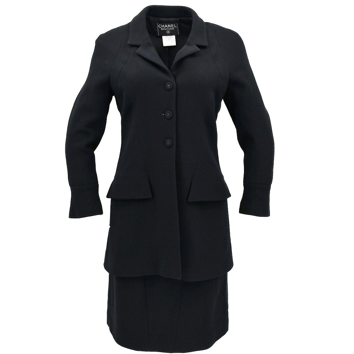 Luxury Chanel Fall 1997 single-breasted wool skirt suit  #40