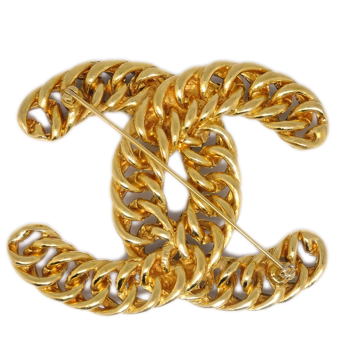 Luxury Chanel CC Brooch Pin Gold 1107