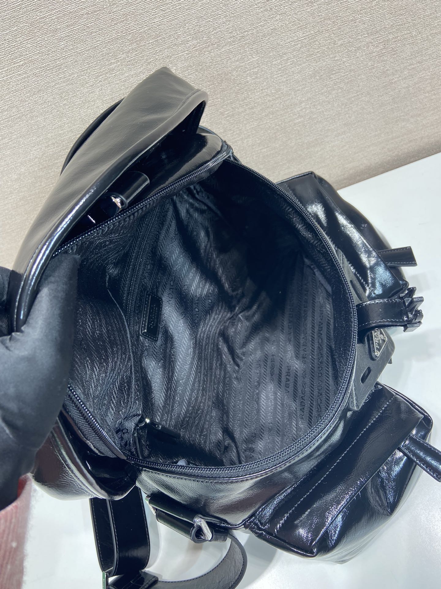 Luxury PradaCROSSBODY BAG 29 IN BLACK OIL WAX LAMBSKIN