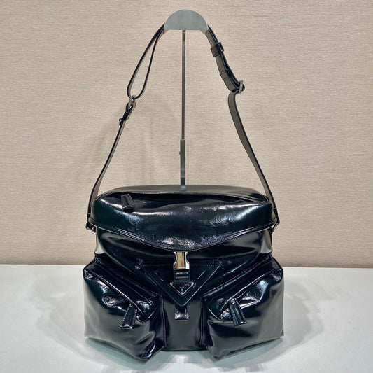 Luxury PradaCROSSBODY BAG 29 IN BLACK OIL WAX LAMBSKIN