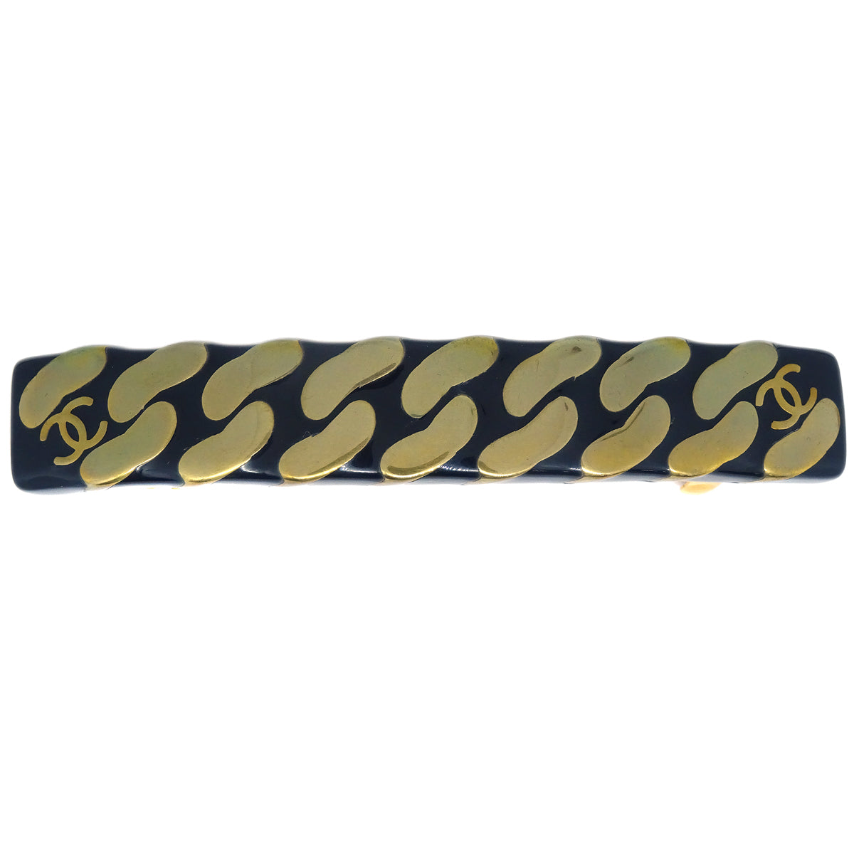Luxury Chanel Hair Clip Hairpin Barrette Black 97A