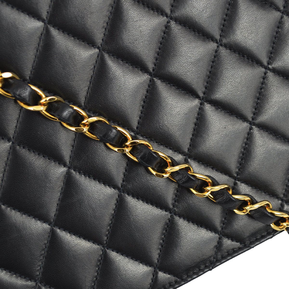 Luxury Chanel 2003-2004 Black Lambskin Turnlock Medium Half Flap Shoulder Bag