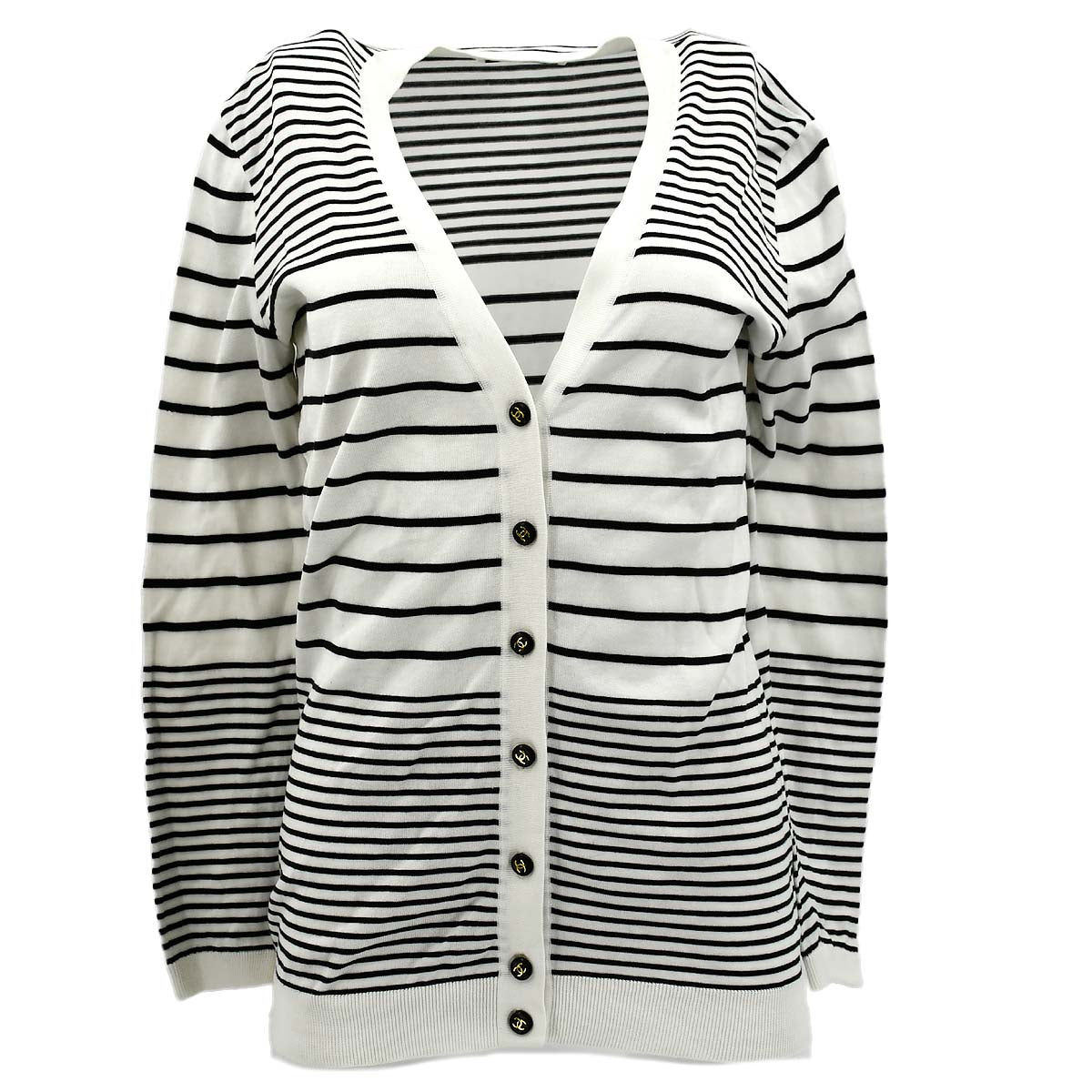 Luxury Chanel Cardigan White Black #40