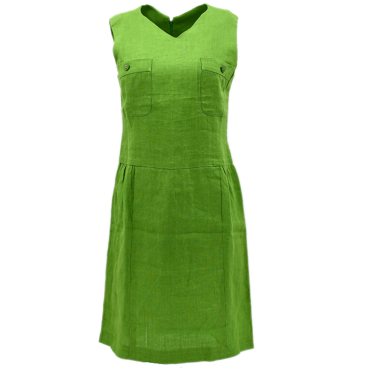 Luxury Chanel Sleeveless Dress Green