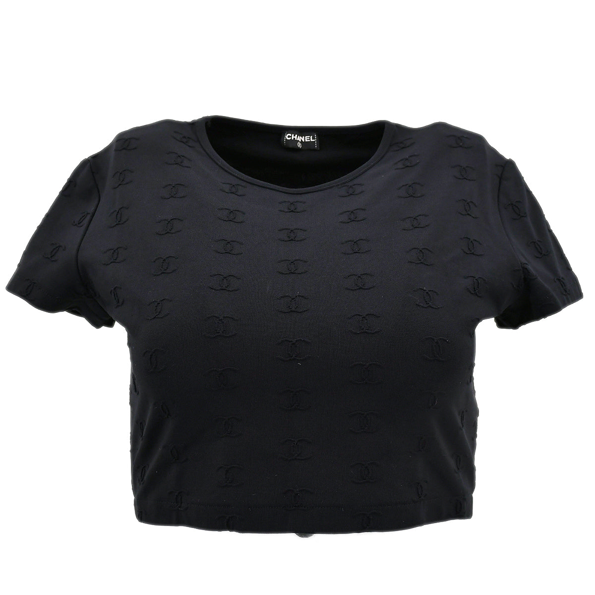 Luxury Chanel Spring 1997 CC logo-embroidered cropped top